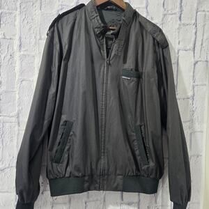 VTG 80's Members Only Jacket Black Full Zip Snap Button Collar Large Tall